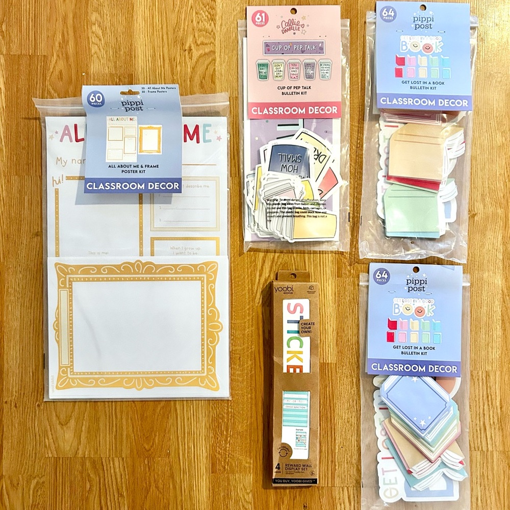 5 New Pippi Post Classroom Wall Decor Book Bulletin Kit YOOBI Wall Display Lot